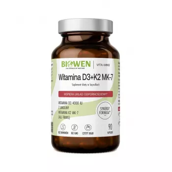 BWN BIOWEN Vitamins D3 + K2 MK-7 Food Supplement – 90 Capsules