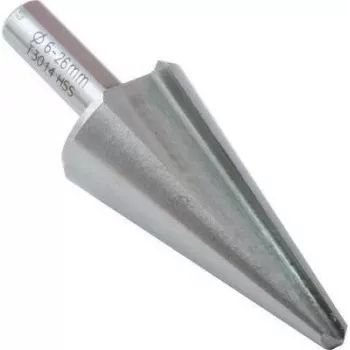 C.K Tools T3014 HSS Step Drill Bit 6-26 mm, 10 Steps, 3-Flat Shank, 80 mm Length