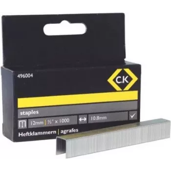 C.K Tools Type 140 Galvanized Steel Staples 12 mm Leg 10.6 mm Crown, 1000-Pack (496004)