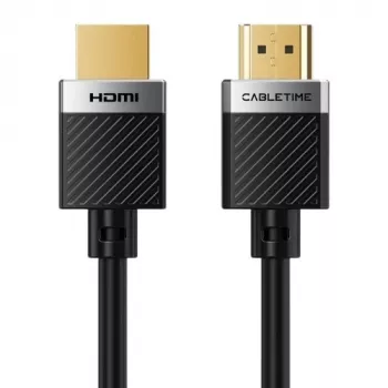CABLETIME CA915811 HDMI 2.0 Cable - 10m, 4K@60Hz, 18Gbps, High Speed with Ethernet, HDR, Triple Shielded, Black