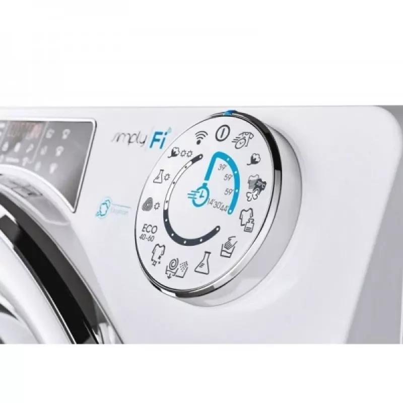 Candy ROW4966DWMCT/1-S Freestanding Washer Dryer, 9 kg Wash, 6 kg Dry, 1400 rpm, White with Chrome Door