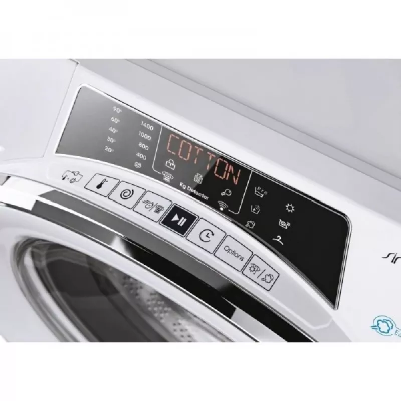 Candy ROW4966DWMCT/1-S Freestanding Washer Dryer, 9 kg Wash, 6 kg Dry, 1400 rpm, White with Chrome Door
