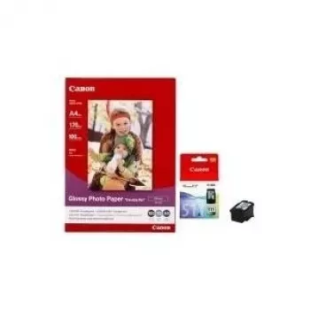 Canon CL-511 ChromaLife Ink & GP-501 Glossy Photo Paper Bundle (100 Sheets, 10x15 cm, 170 g/m²) 2972B008