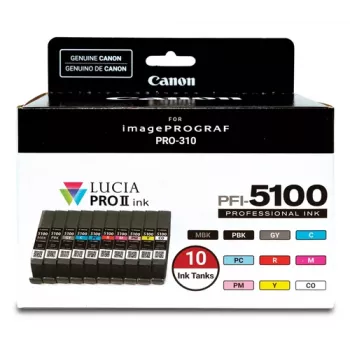 Canon PFI-5100 Multipack, Standard Yield, 10 x 14.4 ml, Multi-Colour Ink Tanks