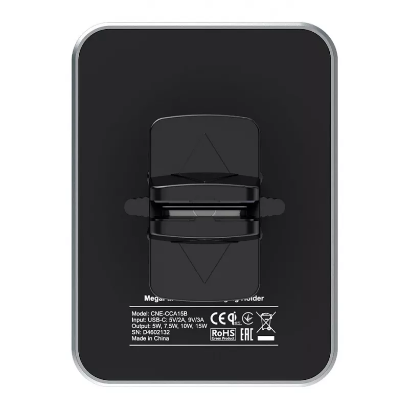 CANYON CH-15 Car Holder and Wireless Charger MegaFix, 15W, USB-C, Black