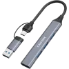 CANYON DS-02 4-in-1 USB-C Hub with 4K HDMI, 100W PD, USB-A 3.0 & 2.0, Space Grey