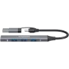 CANYON DS-02 4-in-1 USB-C Hub with 4K HDMI, 100W PD, USB-A 3.0 & 2.0, Space Grey
