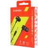 CANYON EP-3 In-Ear Headset with Microphone, 1.2m Flat Cable, Dark Grey
