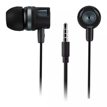 CANYON EP-3 In-Ear Headset with Microphone, 1.2m Flat Cable, Dark Grey