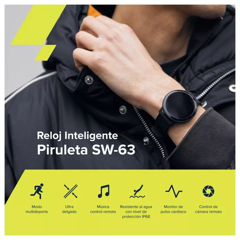 CANYON Lollypop SW-63 Smart Watch, 1.3 inch IPS Full Touch Screen, Round, IP68, Multi-Sport, BT 5.0