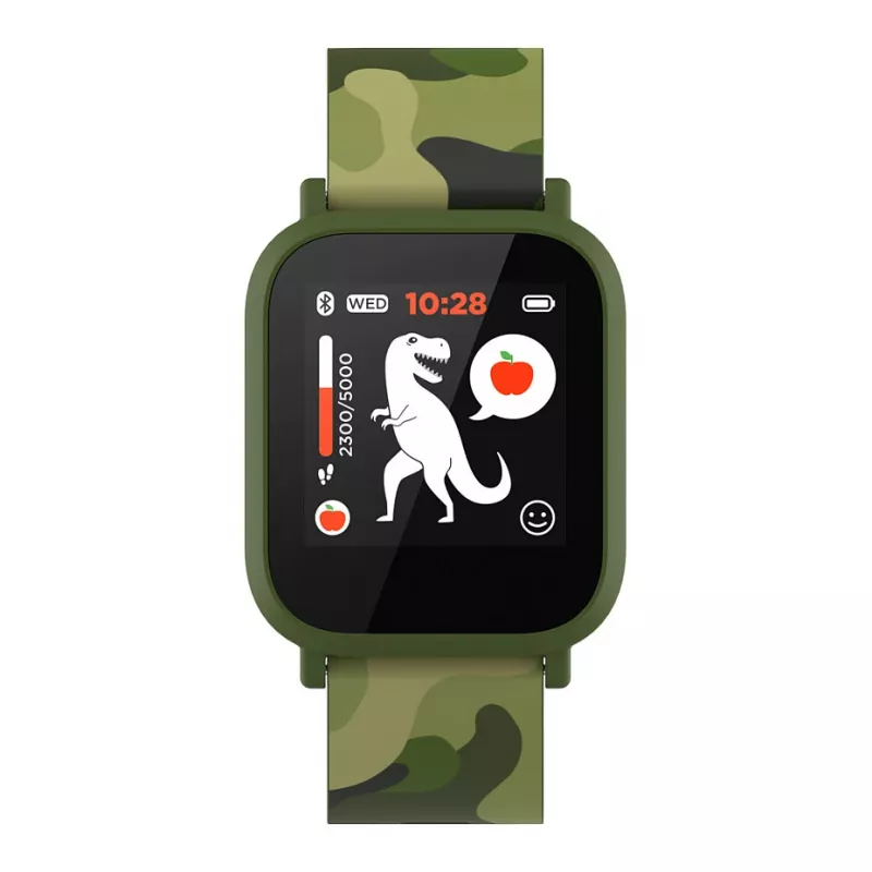 CANYON My Dino KW-33 Teenager Smart Watch, 1.3 inch IPS Full Touch Screen, Green Plastic Body, IP68 Waterproof, BT 5.0