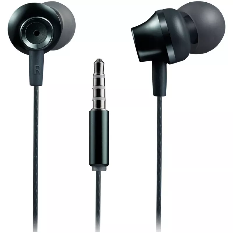 Canyon SEP-3 Stereo Earphones with Microphone, Metallic Shell, Dark Grey