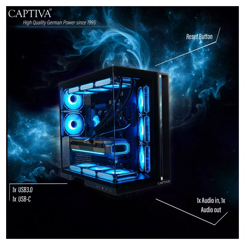 CAPTIVA Gaming PC I10-2668 Intel Core Ultra 7 270K Plus, 32GB DDR5 RAM, 1TB M.2 SSD, NVIDIA GeForce RTX 5070 Ti 16GB, Z890, Windows 11 Home