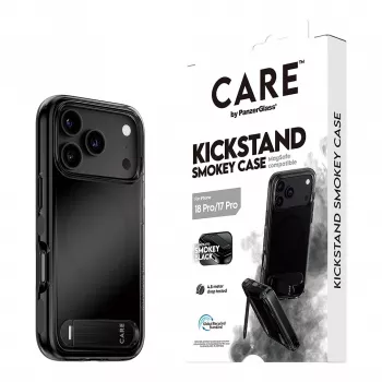 CARE by PanzerGlass Kickstand Case Smokey Black MagSafe for iPhone 17 Pro