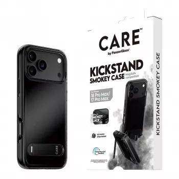 CARE by PanzerGlass Kickstand Case Smokey with Black MagSafe for iPhone 17 Pro Max