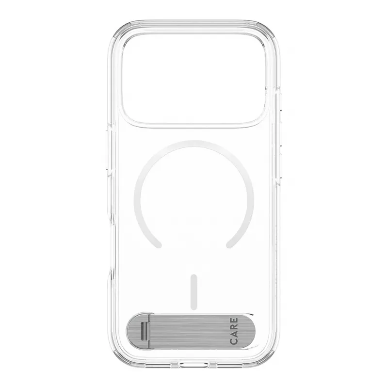 CARE by PanzerGlass Kickstand Case Transparent with White MagSafe for iPhone 17 Pro