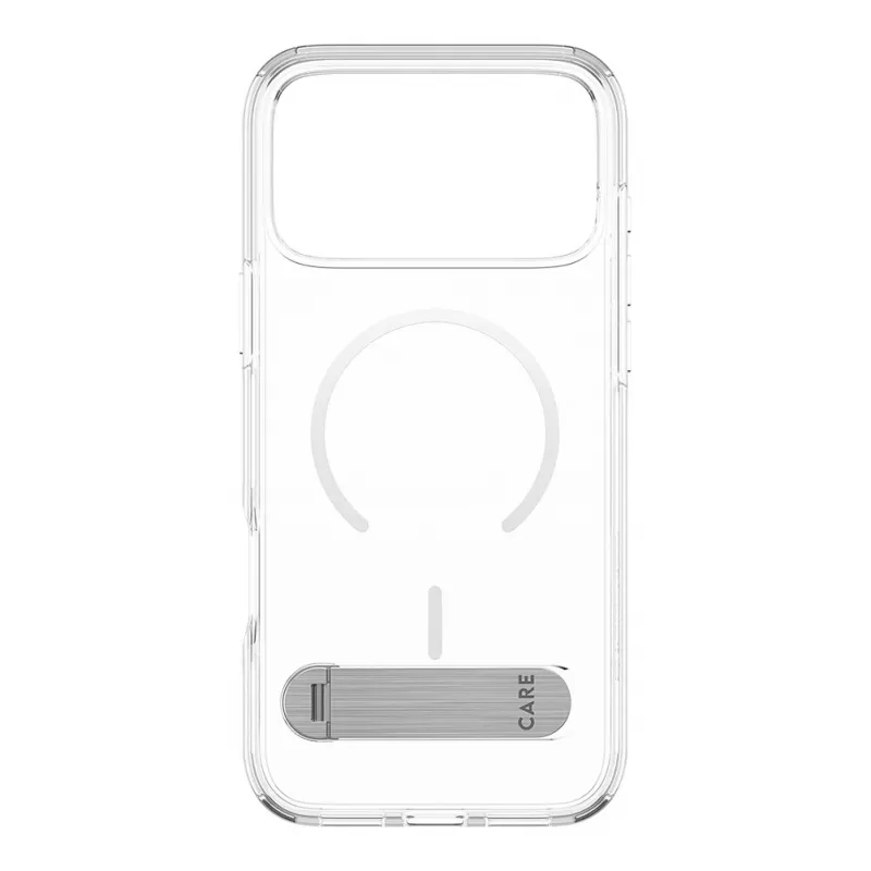 CARE by PanzerGlass Kickstand Case Transparent with White MagSafe for iPhone 17 Pro Max