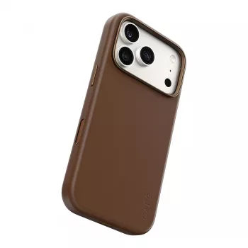 CARE by PanzerGlass Solo Vegan Leather Case Brown with MagSafe for iPhone 17 Pro