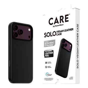 CARE by PanzerGlass Solo Vegan Leather Case with MagSafe for iPhone 17 Pro Max - Black