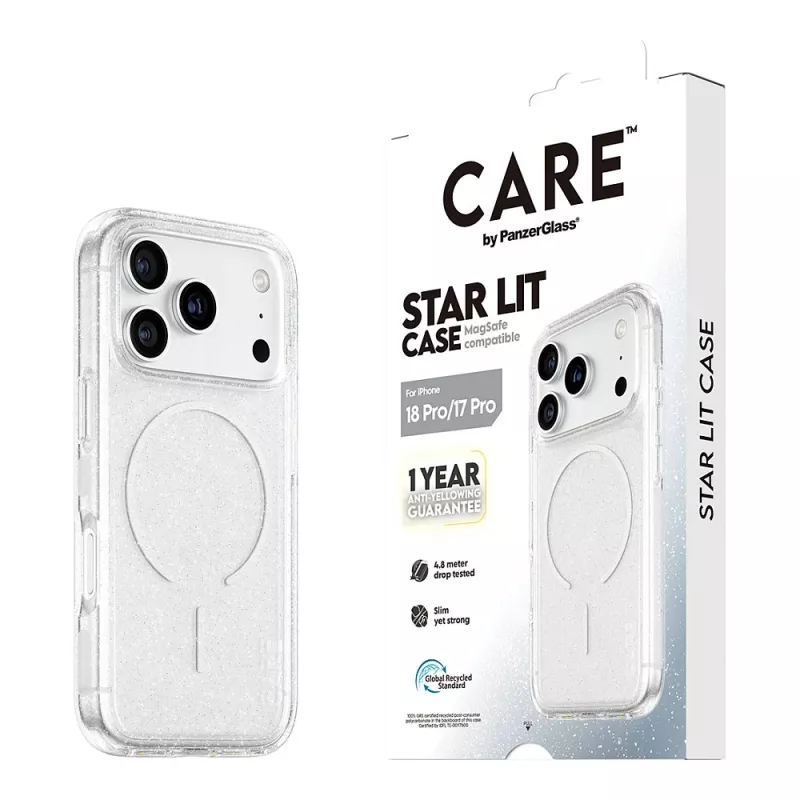 CARE by PanzerGlass Star Lit Case with MagSafe for iPhone 17 Pro - Transparent