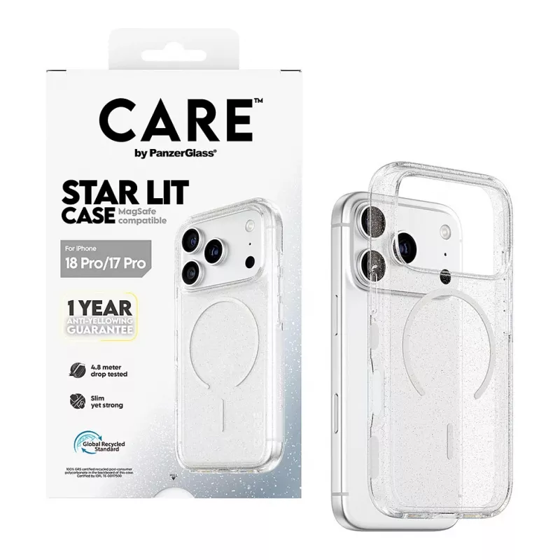 CARE by PanzerGlass Star Lit Case with MagSafe for iPhone 17 Pro - Transparent