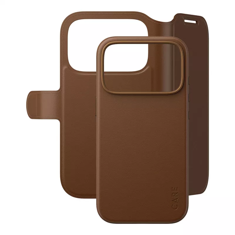 CARE by PanzerGlass Tango 2-in-1 Wallet Case Brown with MagSafe for iPhone 17 Pro