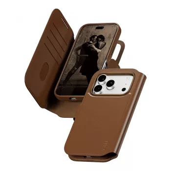 CARE by PanzerGlass Tango 2-in-1 Wallet Case Brown with MagSafe for iPhone 17 Pro