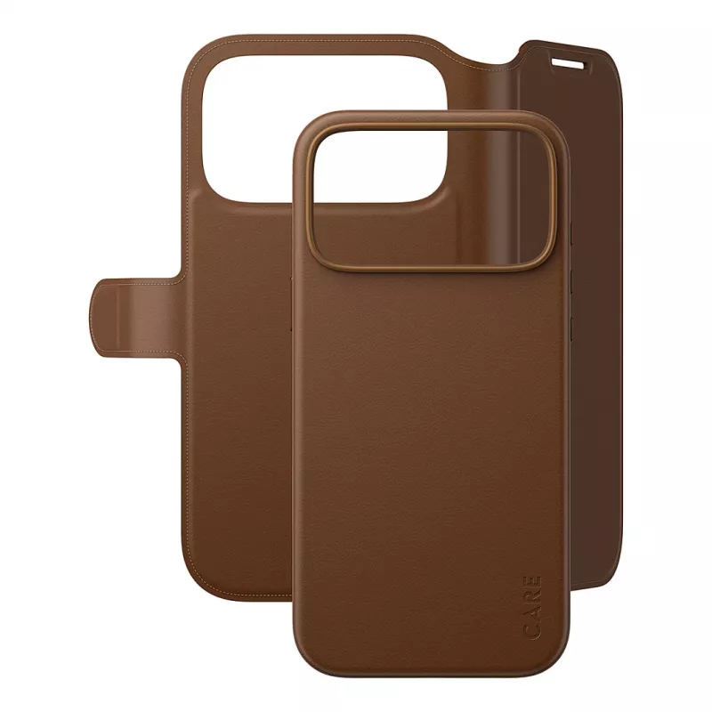 CARE by PanzerGlass Tango 2-in-1 Wallet Case Brown with MagSafe for iPhone 17 Pro Max