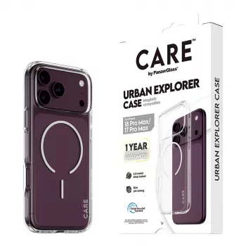 CARE by PanzerGlass Urban Explorer Case Transparent with White MagSafe for iPhone 17 Pro Max