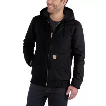 Carhartt Duck Active Jacket Black - Quilted Lined Work Jacket for Men