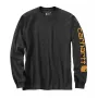 Carhartt Men's L/S Sleeve Logo T-Shirt - Carbon, Small