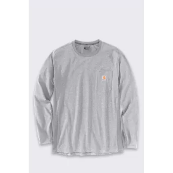 Carhartt Men's Midweight Long-Sleeve Pocket T-Shirt Heather Grey XL
