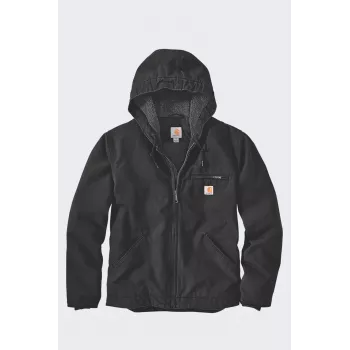 Carhartt Men's Washed Duck Sherpa-Lined Jacket Black Large