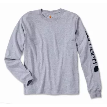 Carhartt Sleeve Logo Long Sleeve T-Shirt - Heather Grey, L