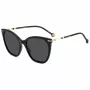 Carolina Herrera HER0091S807 Women's Cat Eye Sunglasses - Black Acetate Frame, Grey Polycarbonate Lenses, UV400 Protection