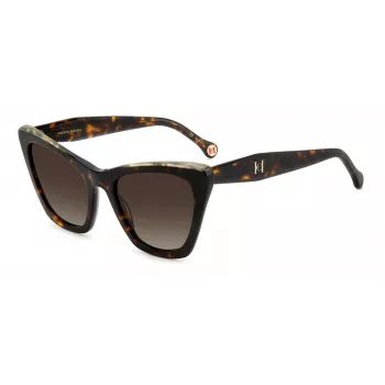 CAROLINA HERRERA Women Sunglasses HER0129SC9K Havana Acetate Square Cat-Eye Brown Gradient 55mm
