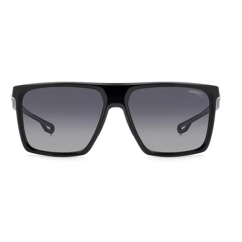 CARRERA 4019/S8 Rectangular Sunglasses for Men - Black Acetate Frame with Grey Polycarbonate Lenses - 58/16/145 mm