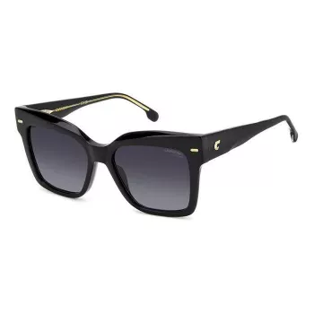 CARRERA Women's Rectangular Sunglasses CARRERA3037S8 - Black Frame, Grey Lens, 54mm