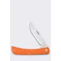 Case Sod Buster SS Orange Folding Knife - Tru-Sharp Surgical Stainless Steel Skinner Blade, Orange Synthetic Handle, Slip Joint, Nail Nick, USA Made