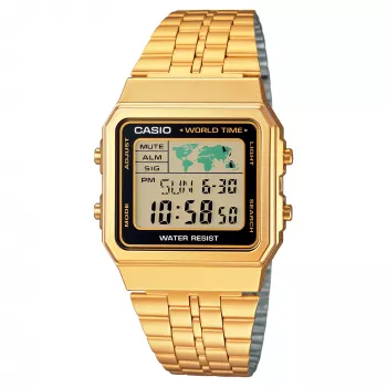 CASIO A500WGA-1 Men's Digital Watch 39mm Gold-Tone Stainless Steel