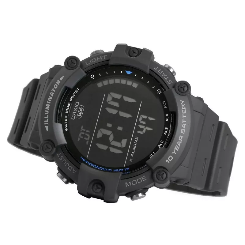 Casio AE-1500WH-8B Men's Digital Watch – Resin Strap, 100m Water Resistant, World Time