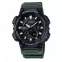 CASIO AEQ-110W-3A Men's Analog-Digital Watch, 52.2mm, Green Resin Band