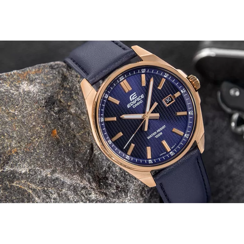Casio Edifice EFV-150CL-2AVUEF Men's Blue Dial Brown Leather Strap Watch