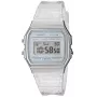Casio F-91WS-7DF Digital Watch – Transparent White Resin Case, Unisex, Quartz, LED Backlight, Water Resistant 3 ATM