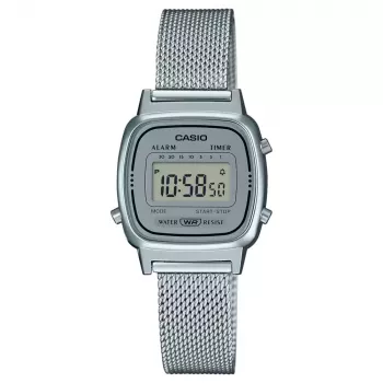 CASIO LA670WEM-7DF Women's Digital Silver-Tone Watch 30.3mm