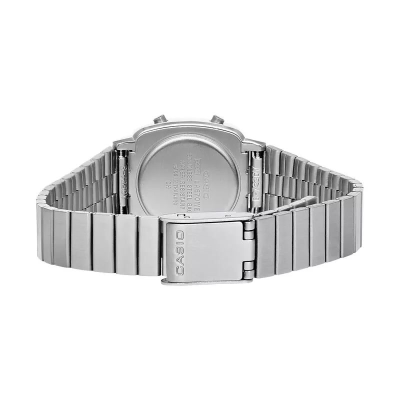 CASIO LA670WES-4AEF Women's Digital Watch - Rose Gold Dial, Silver-tone Case & Bracelet, 24mm