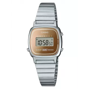 CASIO LA670WES-4AEF Women's Digital Watch - Rose Gold Dial, Silver-tone Case & Bracelet, 24mm
