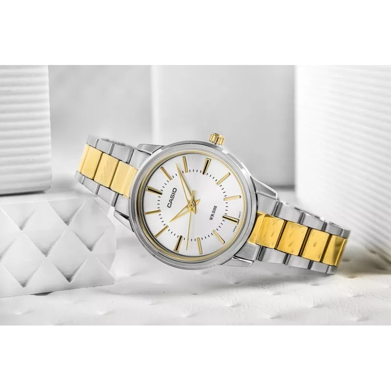 CASIO LTP-1303SG-7AVDF Women's Analog Quartz Watch with Stainless Steel Band and Date Display