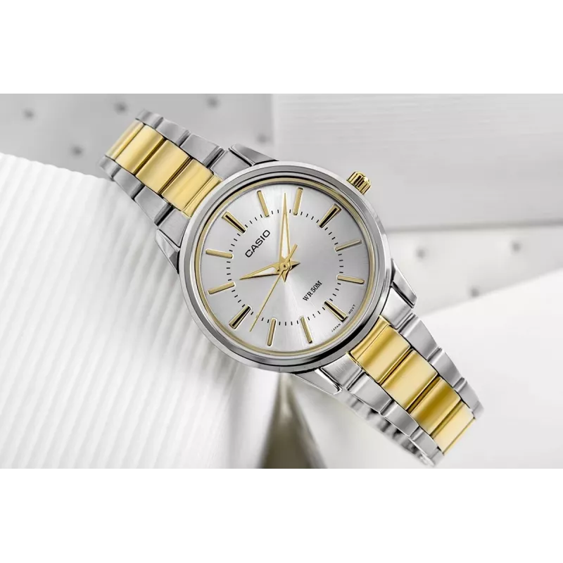 CASIO LTP-1303SG-7AVDF Women's Analog Quartz Watch with Stainless Steel Band and Date Display