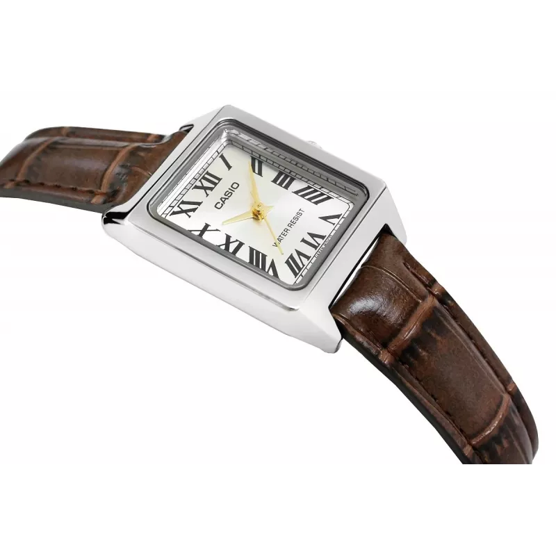 Casio LTP-V007L-9BUDF Analog Watch, Silver/Brown